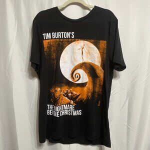Disney Nightmare Before Christmas XL Cotton Blend Black T-Shirt